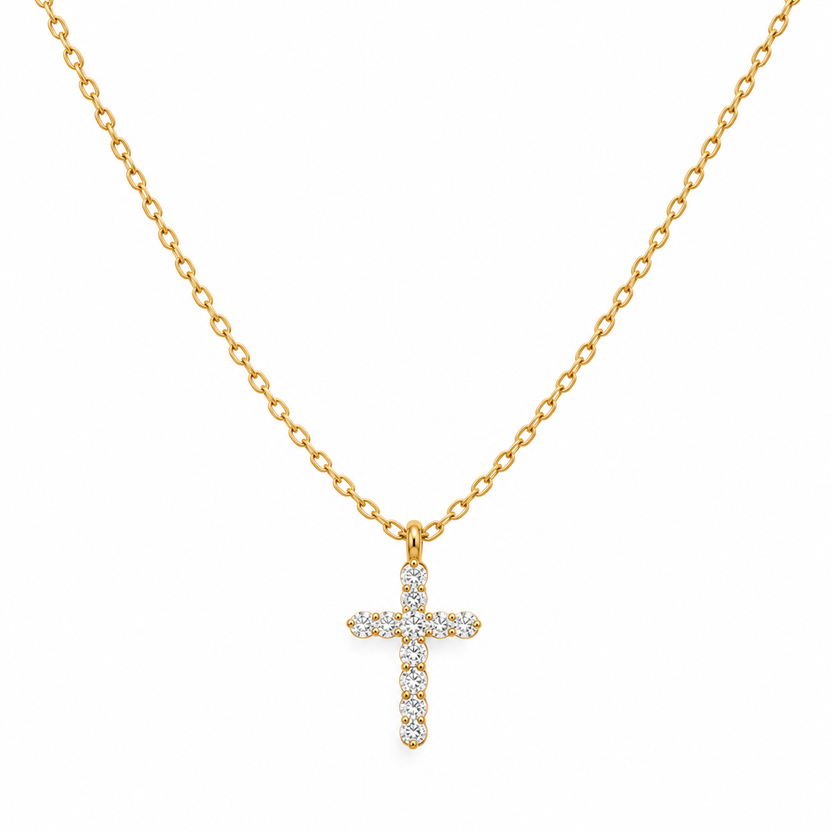 Diamond Studded Cross Necklace