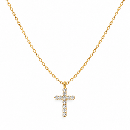 Diamond Studded Cross Necklace
