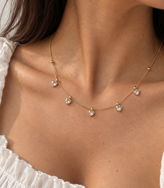 Amelia Hearts Necklace