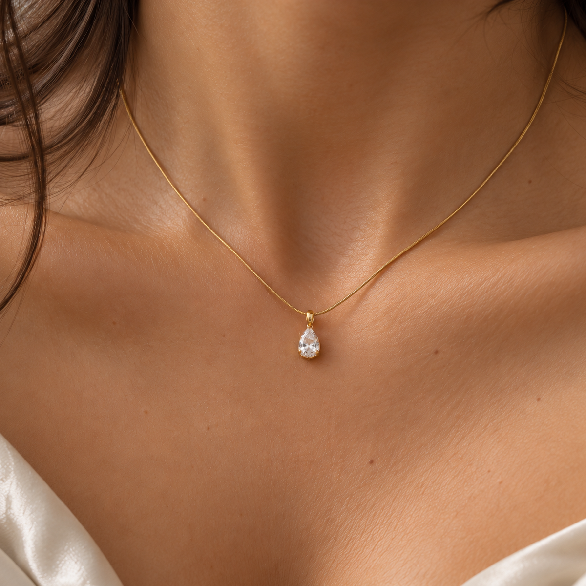 Helix Diamond Drop Necklace