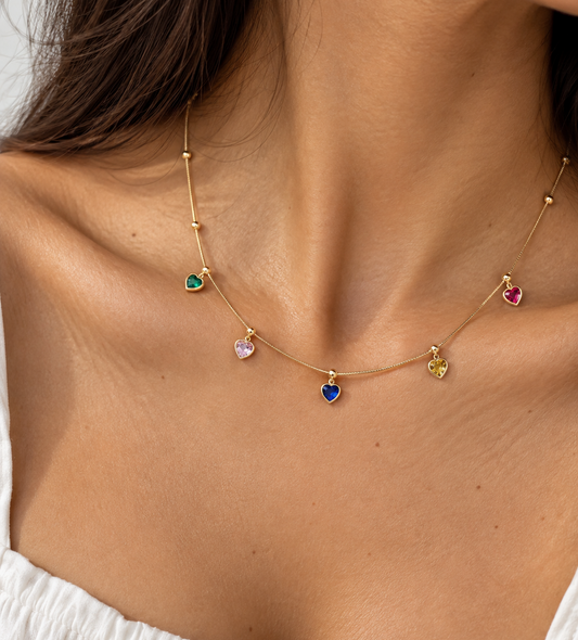 Hannah Stone Hearts Necklace
