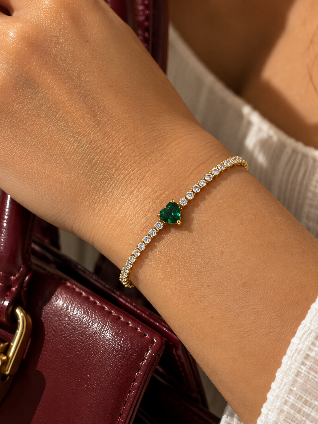 Krystal Heart Tennis Bracelet