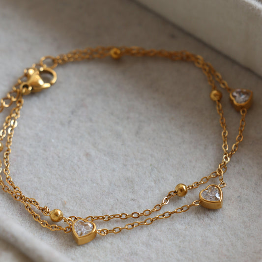 Fionna Zirconia Heart Bracelet