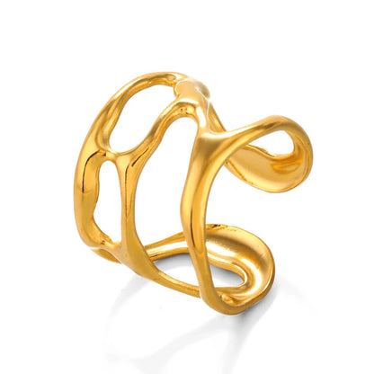 Molten Gold Abstract Ring (Adjustable)