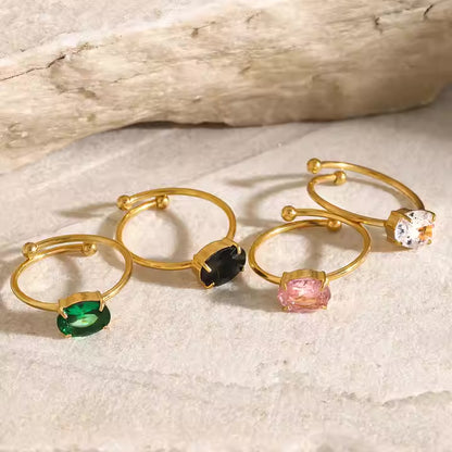 Dainty Tinted Diamond Ring (Adjustable)