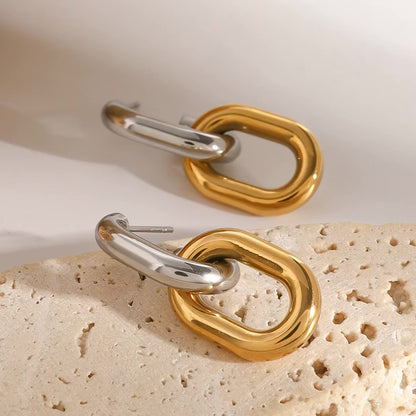 Dual Metal Linked Hoops