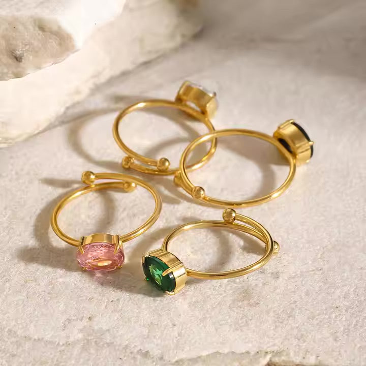 Dainty Tinted Diamond Ring (Adjustable)
