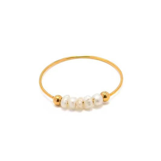 Dainty Marine Pearl Ring (Free size)