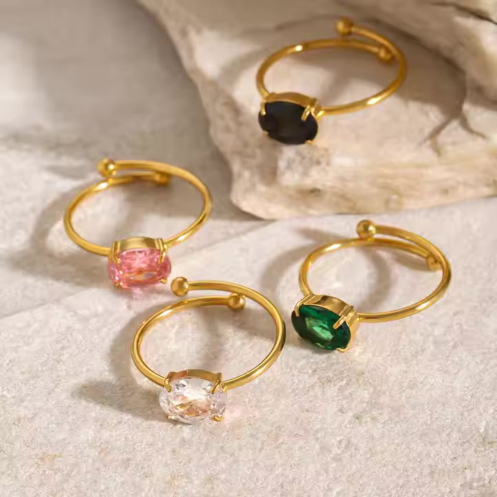 Dainty Tinted Diamond Ring (Adjustable)