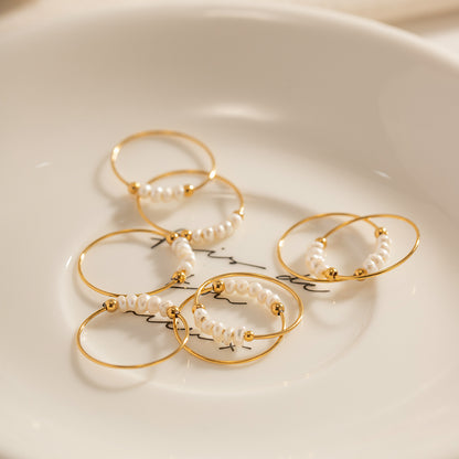 Dainty Marine Pearl Ring (Free size)