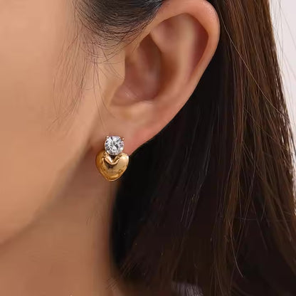 Jane Zirconia Heart Studs