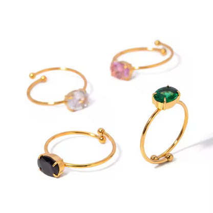 Dainty Tinted Diamond Ring (Adjustable)