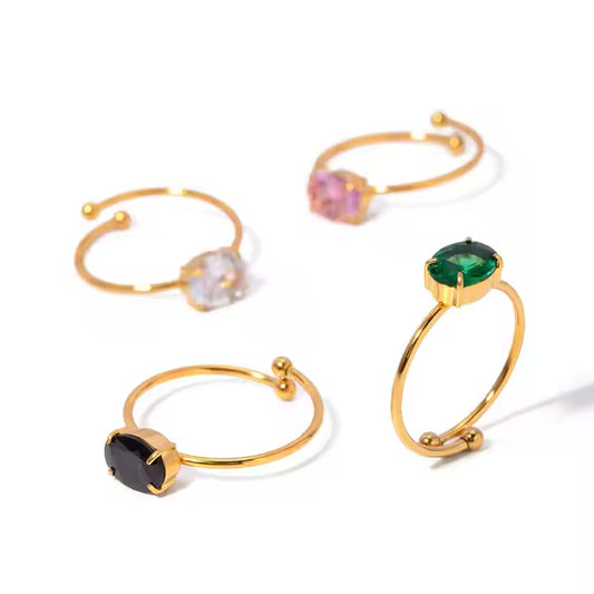 Dainty Tinted Diamond Ring (Adjustable)