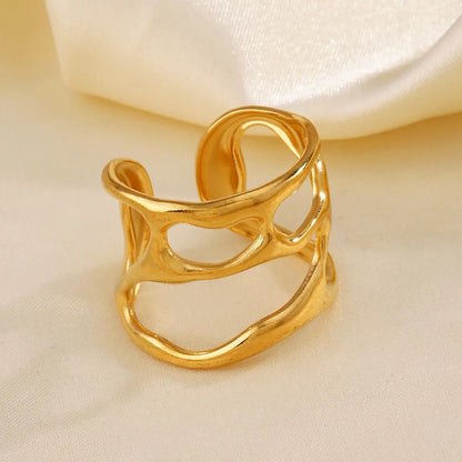 Molten Gold Abstract Ring (Adjustable)