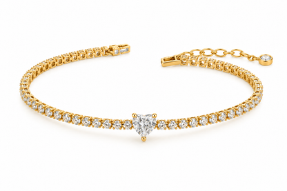 Krystal Heart Tennis Bracelet