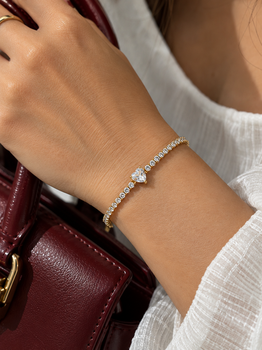 Krystal Heart Tennis Bracelet