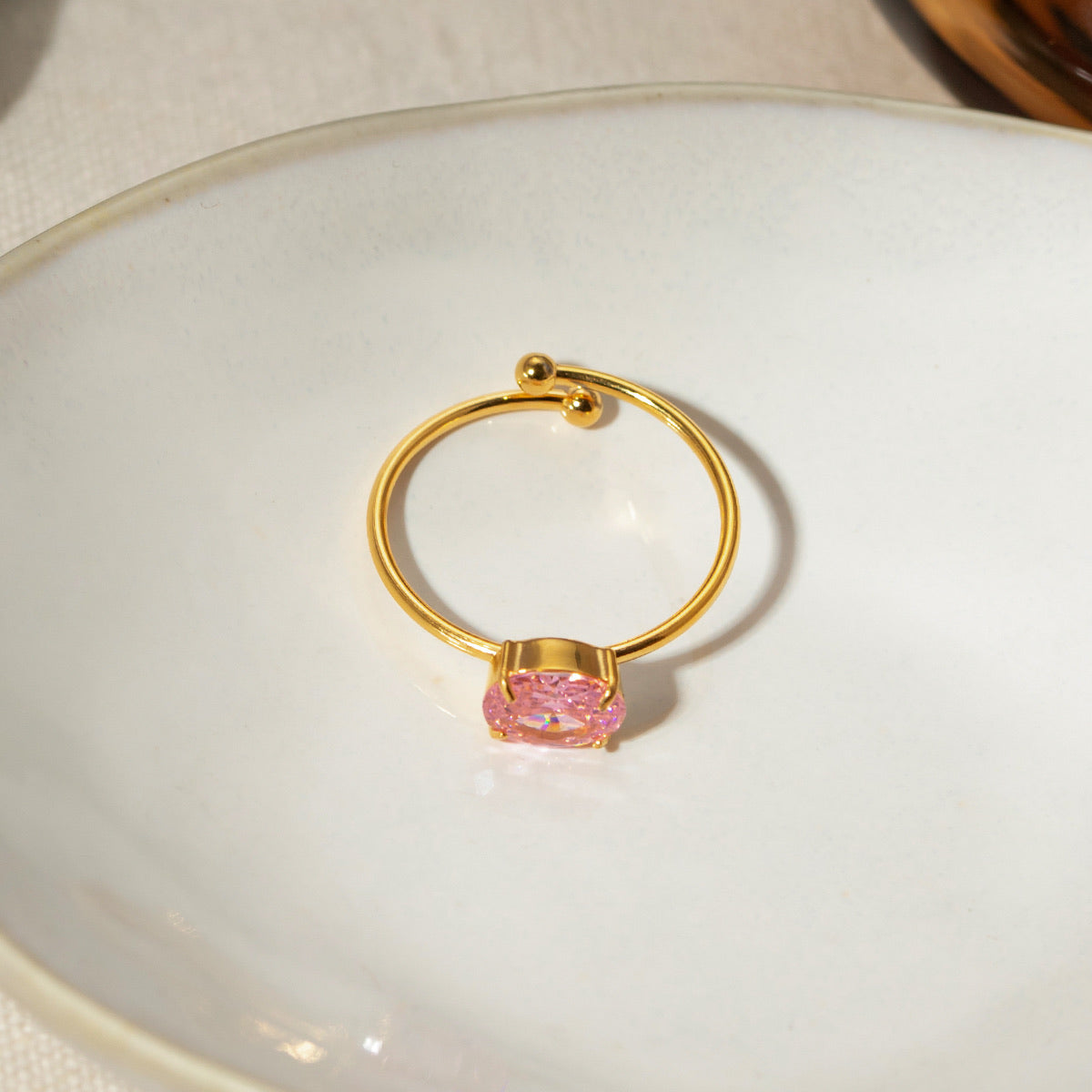 Dainty Tinted Diamond Ring (Adjustable)