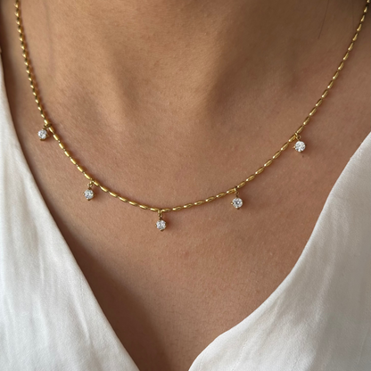 Amber Zirconia Diamond Necklace