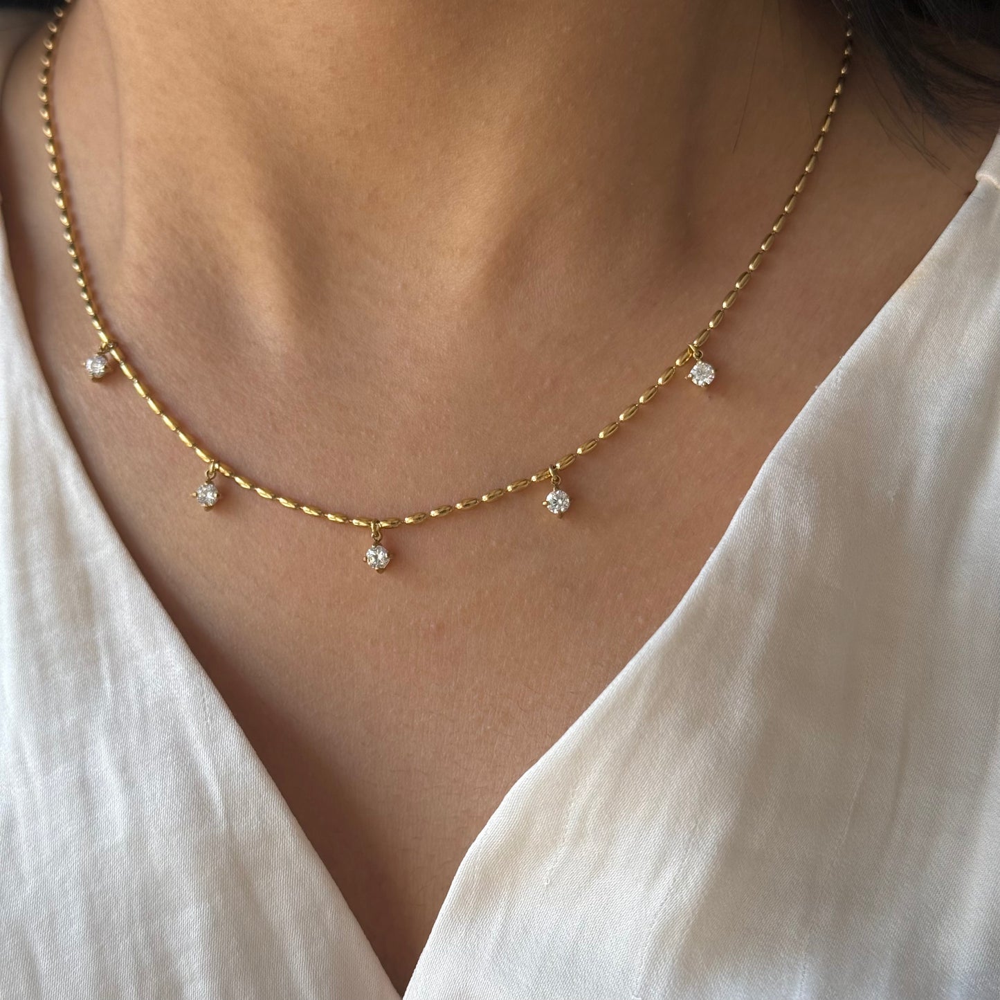 Amber Zirconia Diamond Necklace