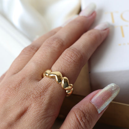 Bubbled Hearts Ring