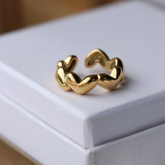 Bubbled Hearts Ring