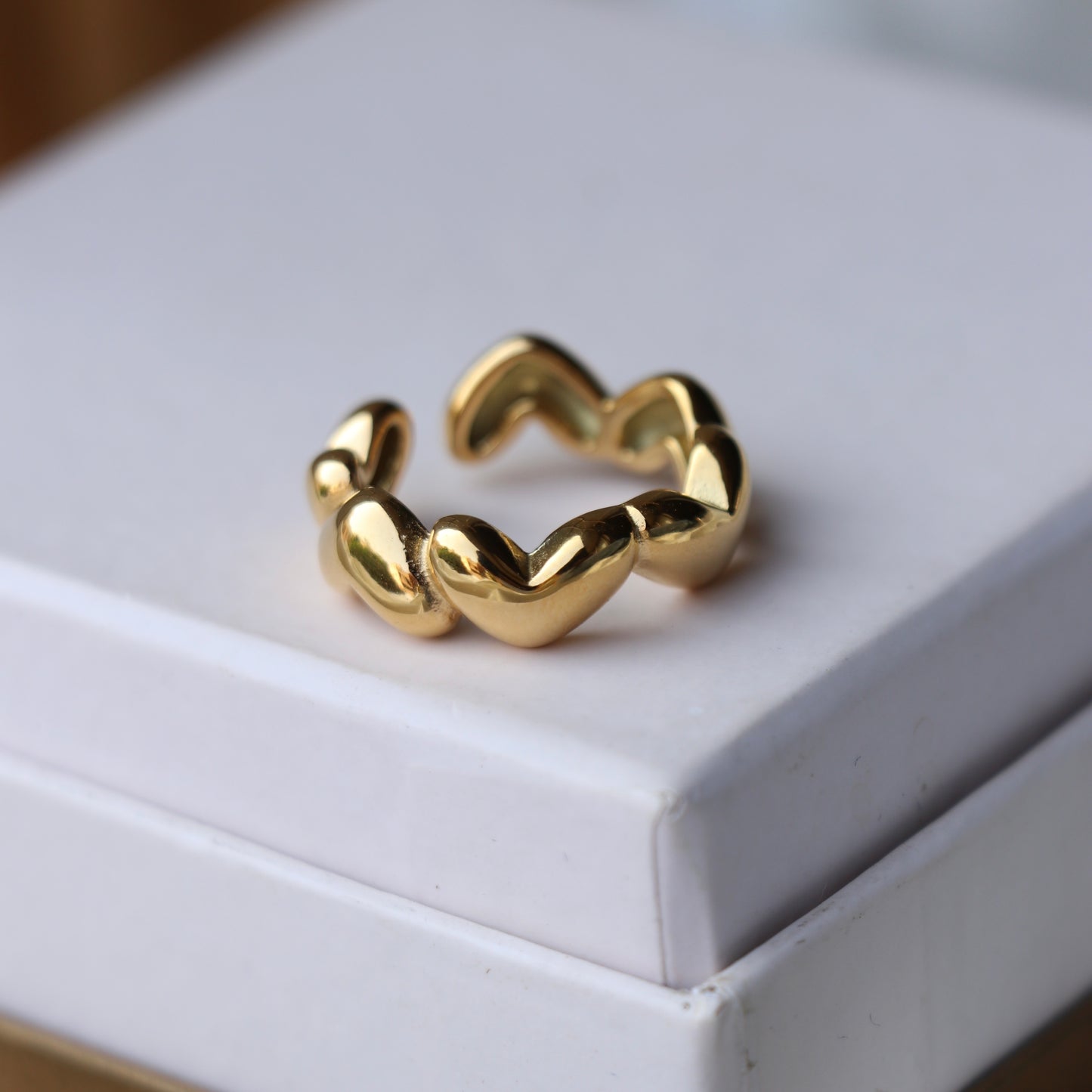 Bubbled Hearts Ring