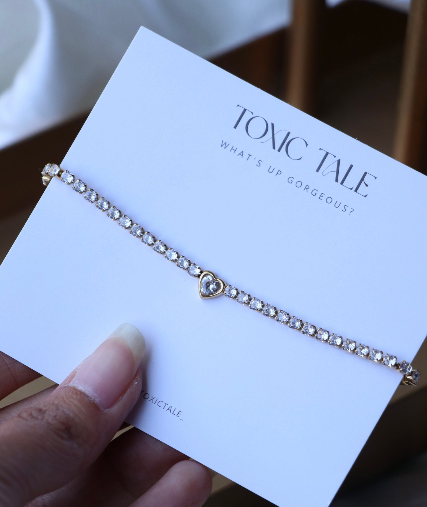 Jacqueline Dainty Zirconia Heart Bracelet