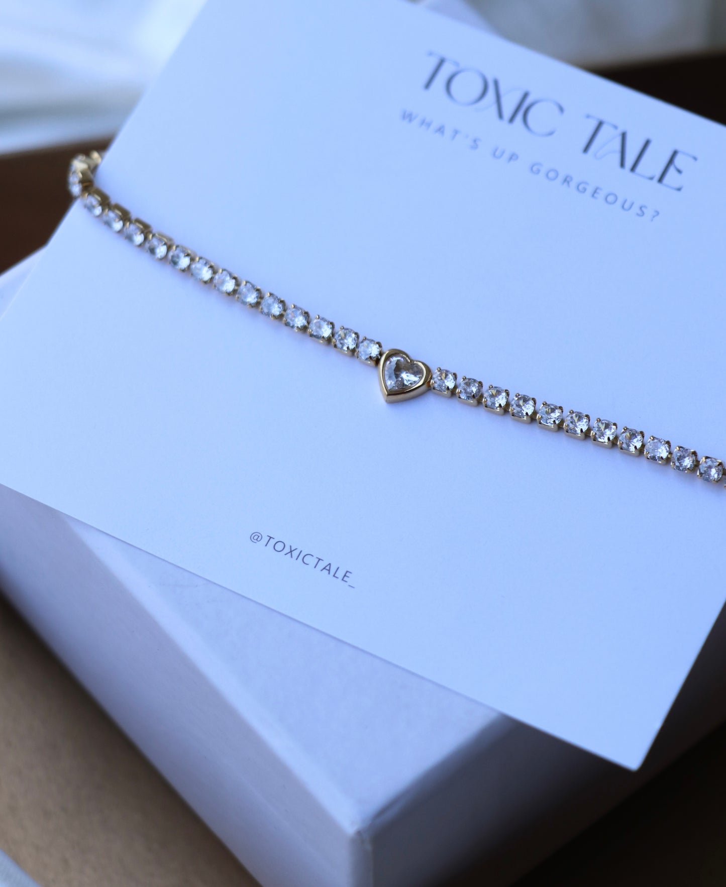 Jacqueline Dainty Zirconia Heart Bracelet