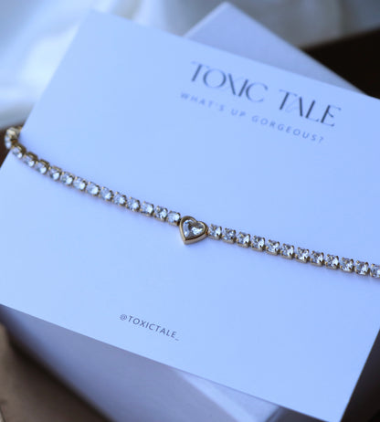 Jacqueline Dainty Zirconia Heart Bracelet