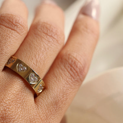 Zirconia Heart Band Ring