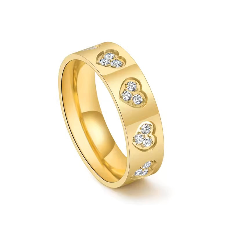 Zirconia Heart Band Ring