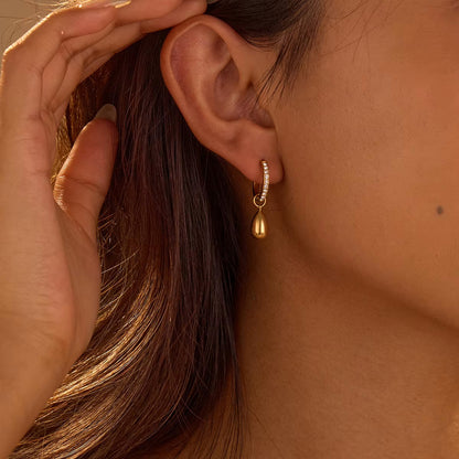 Hazel Gold Drop Huggies