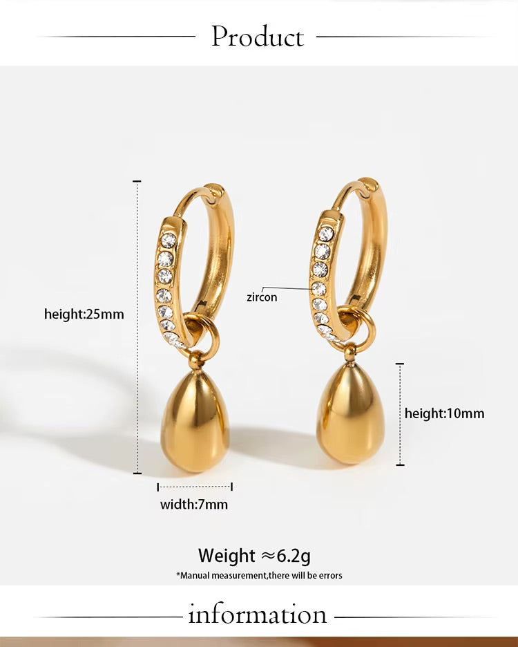 Hazel Gold Drop Huggies