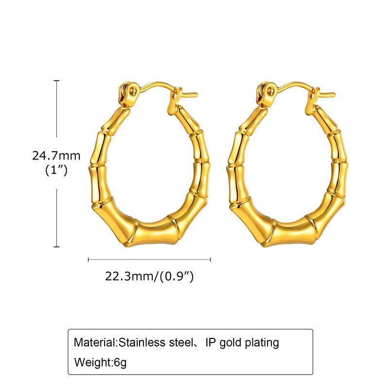 Gold Drip Bamboo Hoops
