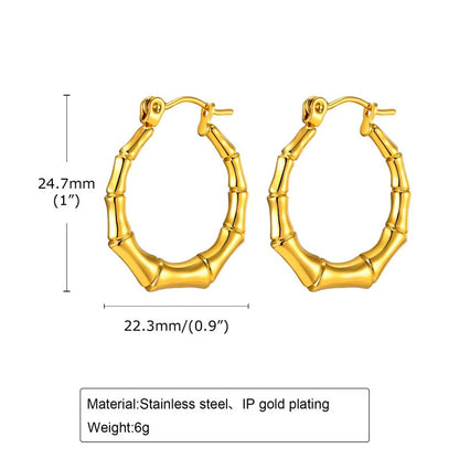 Gold Drip Bamboo Hoops