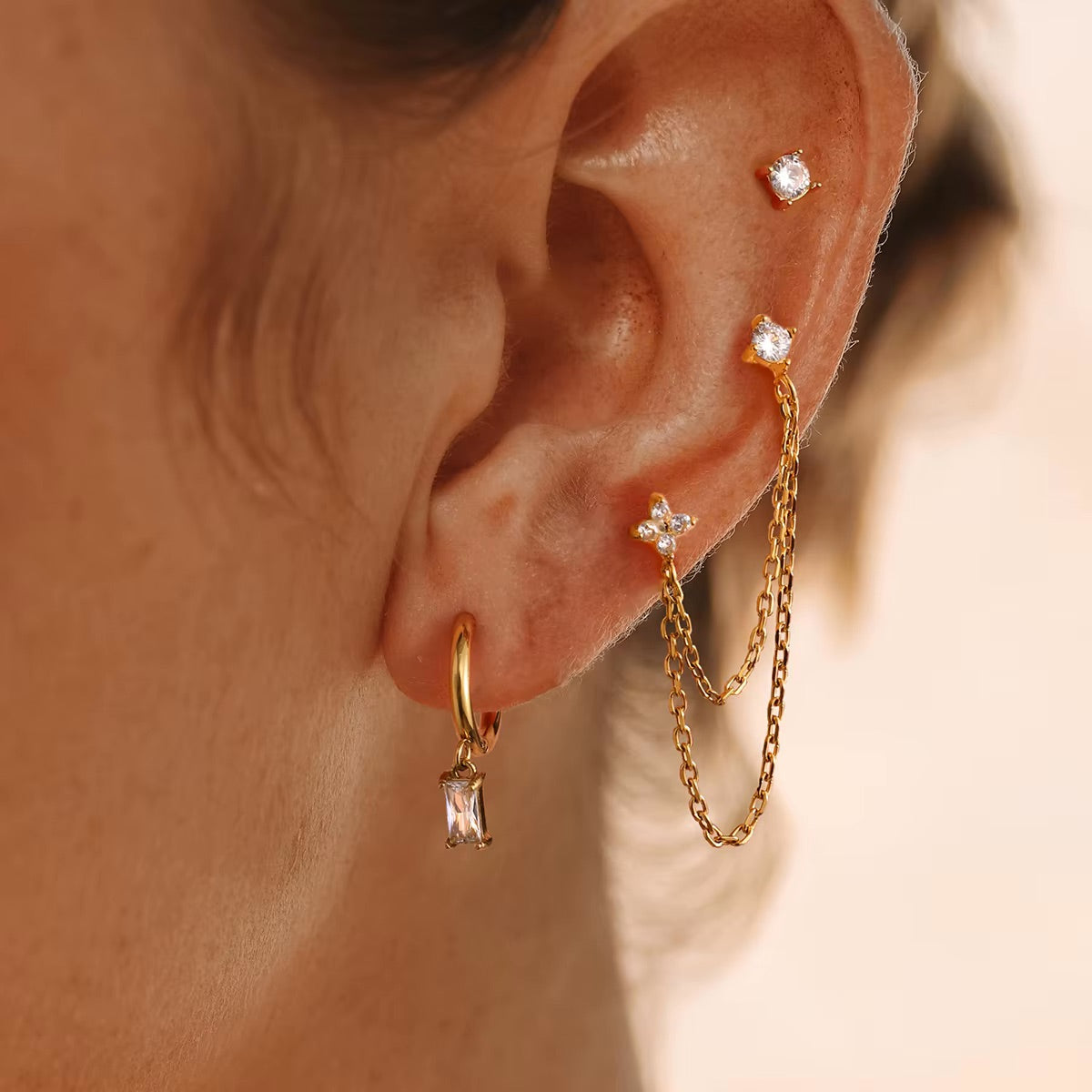 Aurdery Double piercing Earrings