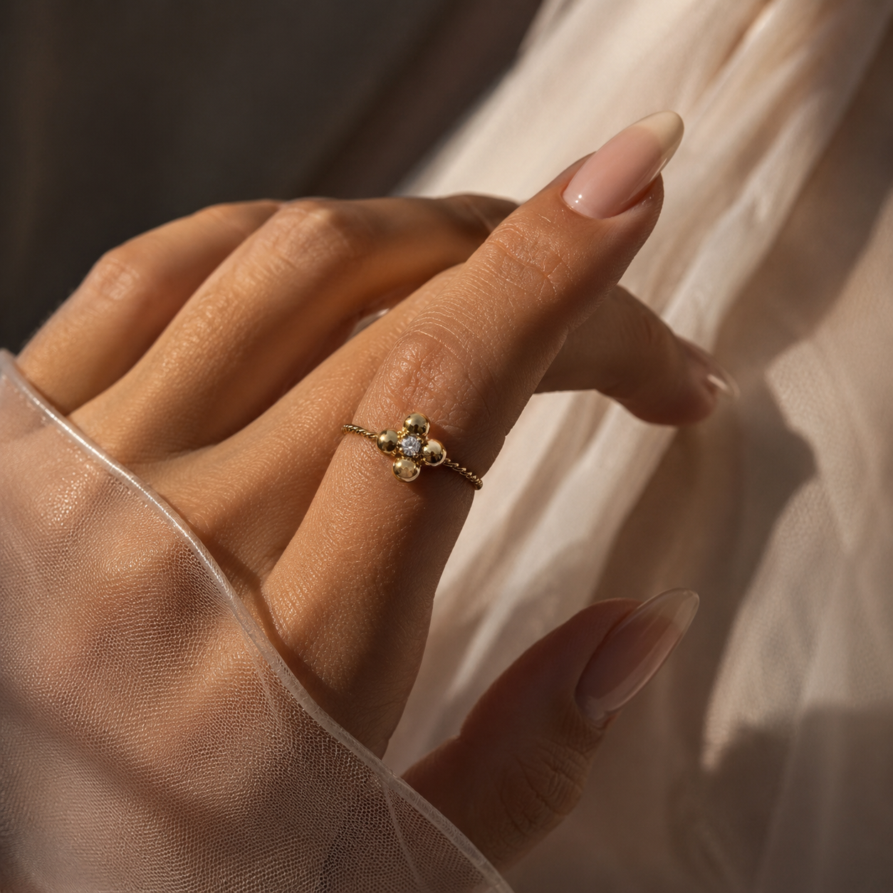 Dainty Daisy Diamond Ring