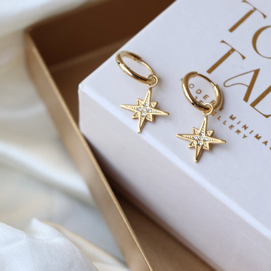 Zircon Studded Star Huggies