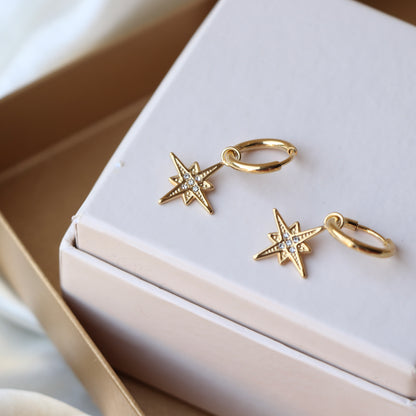 Zircon Studded Star Huggies