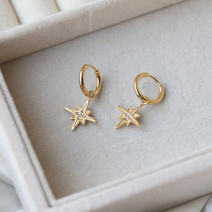 Zircon Studded Star Huggies