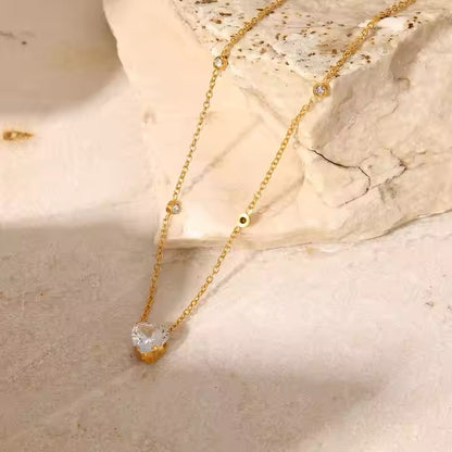Zoe Zirconia Heart Necklace