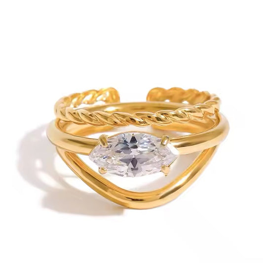 Mariandra Dual Diamond Ring (Adjustable)