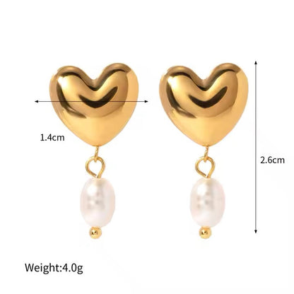 Kathrine Pearl Heart Earrings