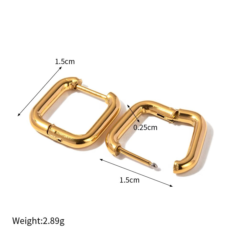 Sage Mini Square Hoops