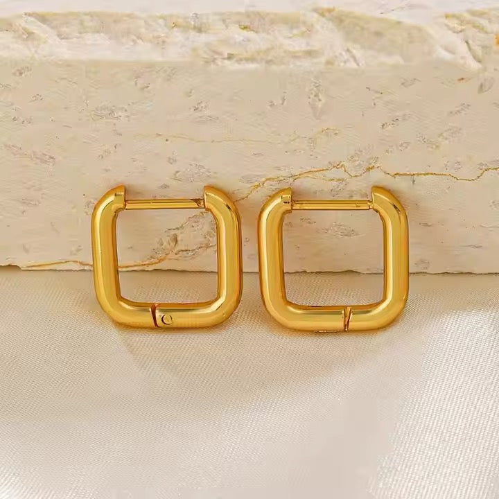 Sage Mini Square Hoops