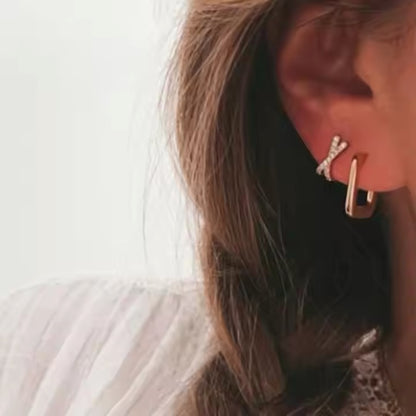 Sage Mini Square Hoops