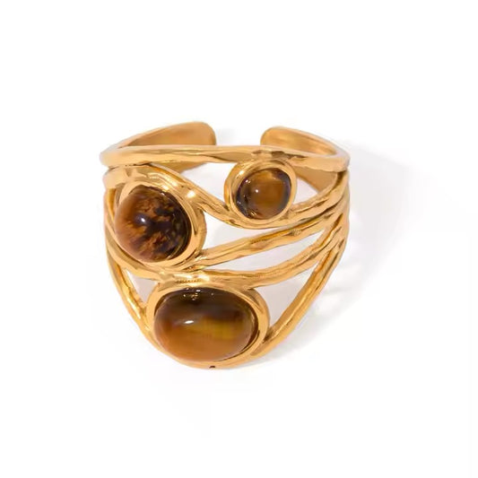 Zera Earth Stones Ring (Adjustable)