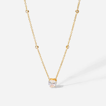 Zoe Zirconia Heart Necklace