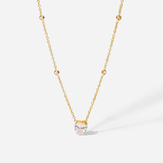 Zoe Zirconia Heart Necklace