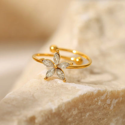 Fleur de Glace Ring ( Adjustable)